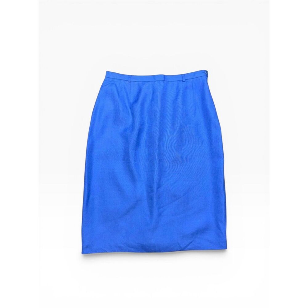 Talbots Skirts Women’s 12 Linen Blend Straight High Waisted Blue Pencil Style